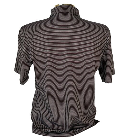 Fila Golf Polo Shirt Mens Large Maroon Black Striped Short Sleeves - Picture 2 of 8